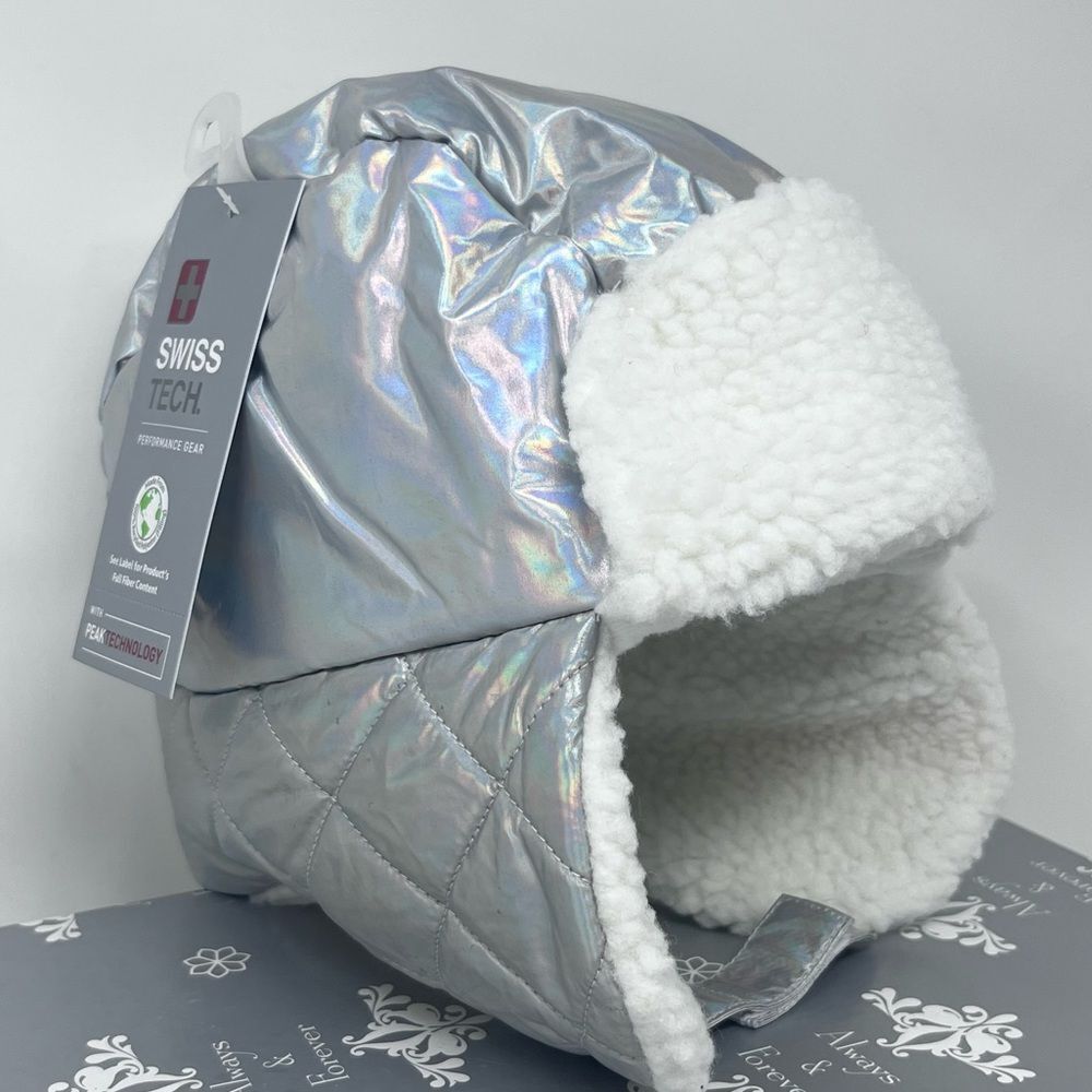 Swiss Tech Silver Irredentist Trapper Hat NWT